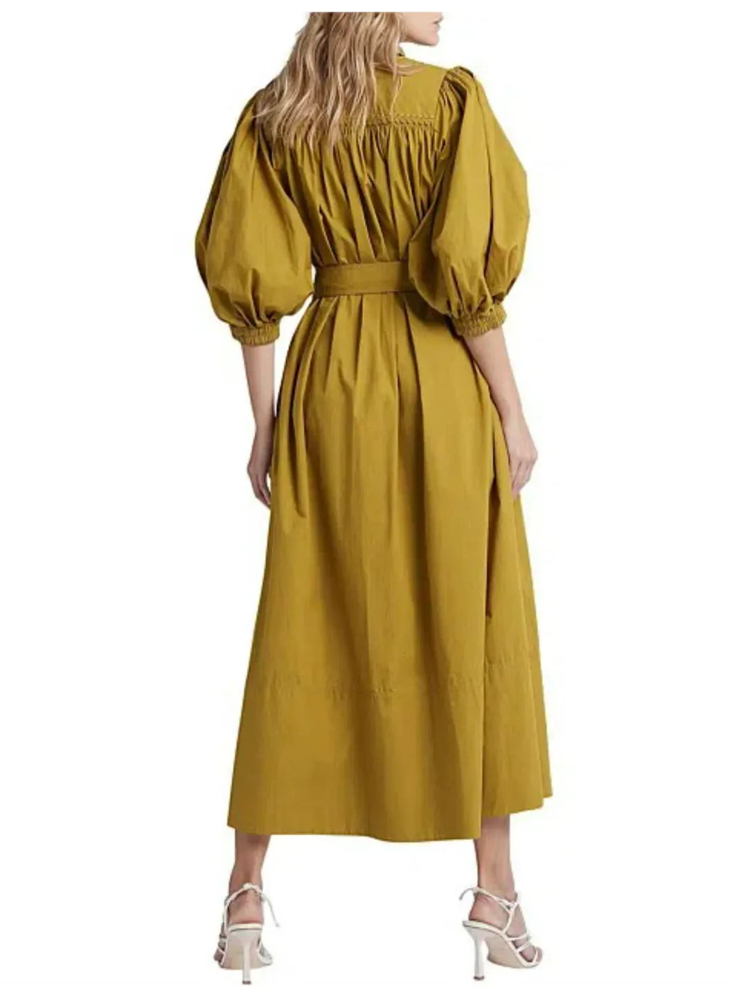 Aje Casablanca Midi Dress Olive Green Size AU 10  for rent on The Volte - main image