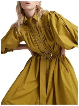 Aje Casablanca Midi Dress Olive Green Size AU 10  for rent on The Volte - image 3