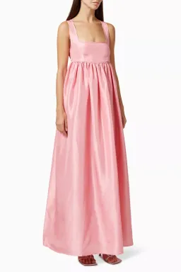 OROTON Strappy Open Back Poplin Maxi Sundress in Pink Strawberry Size 14 for rent on The Volte - image 9