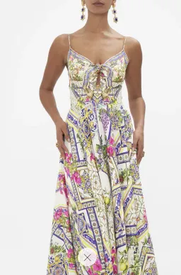 Camilla Long Dress With Tie Front Amalfi Amore Size S for rent on The Volte - image 4
