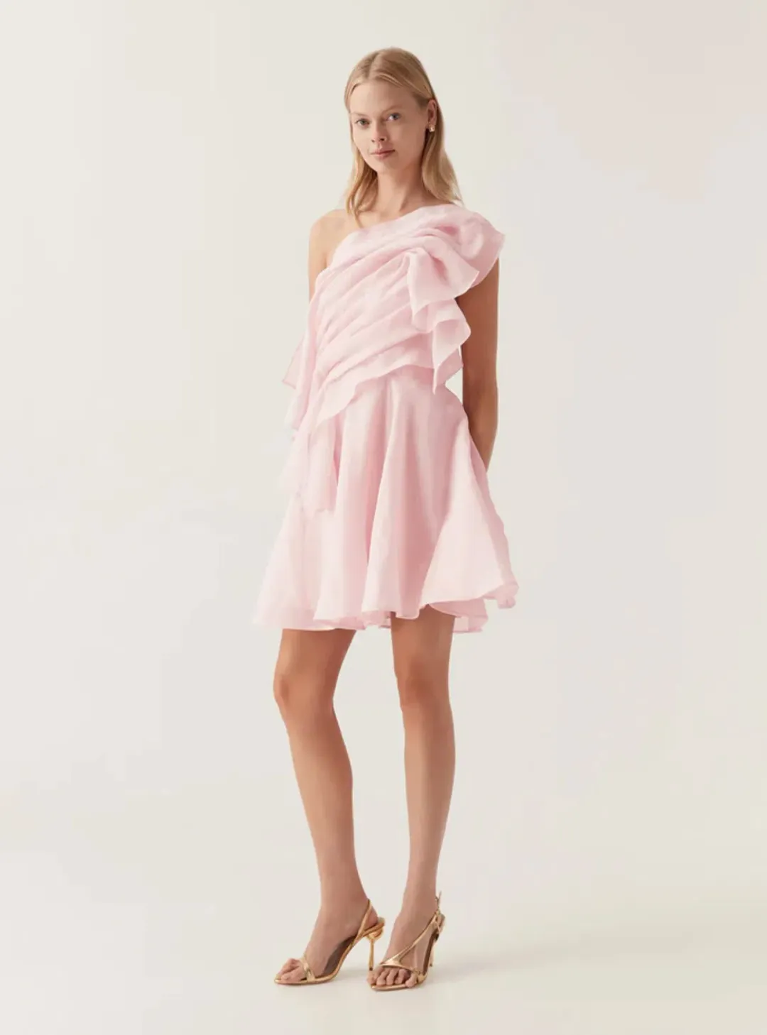 Aje Genesis Mini Dress Soft Pink Size S / AU 8 for rent on The Volte - main image