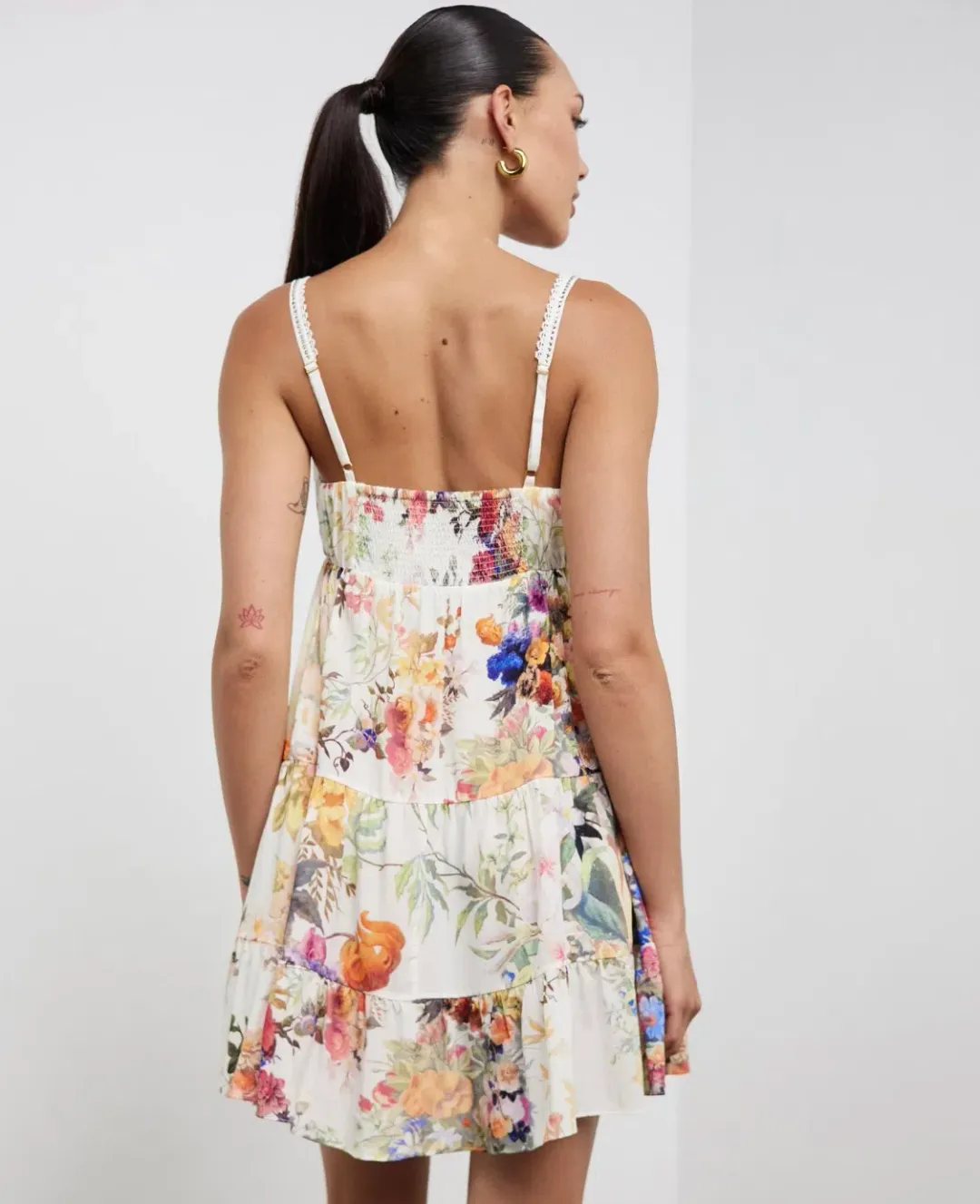 Camilla Gathered Bust Tiered Mini Dress Friends With Frescos Size XS / AU 8 for rent on The Volte - main image