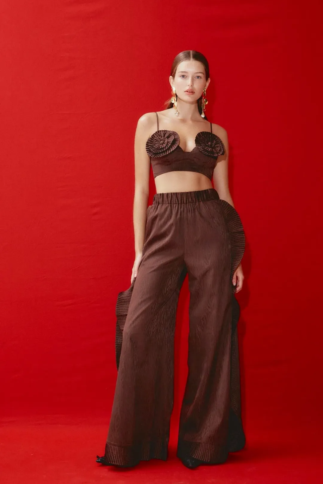 Alemais Helix Crop Top Brown Size 8 for rent on The Volte - main image