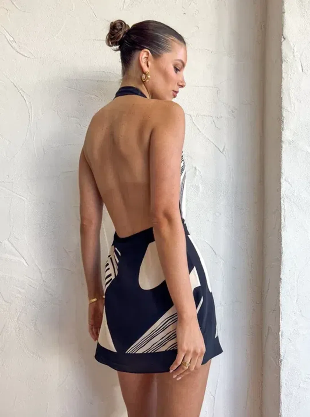 Sir the Label Realisme Wrap Halter Mini Dress Papier Print Size 8 AU for rent on The Volte - main image