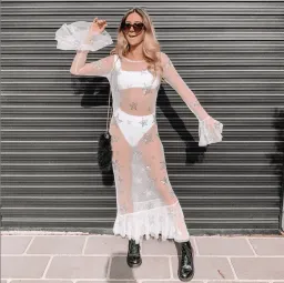 Isabelle Quinn Emie Mesh Dress Sequin Size 10 for rent on The Volte - image 3