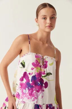 Aje Willow Sweetheart Mini Dress Wild Hydrangea Size AU 12 for rent on The Volte - image 3