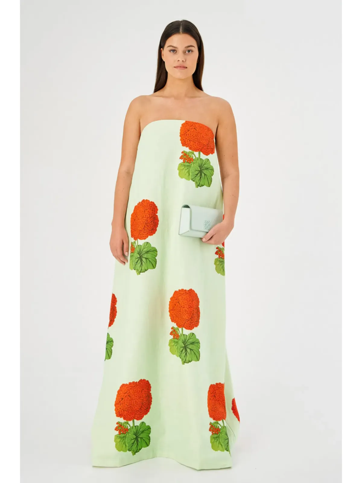 Oroton Posie Gown Geranium Sea Spray Size AU 12  for rent on The Volte - main image