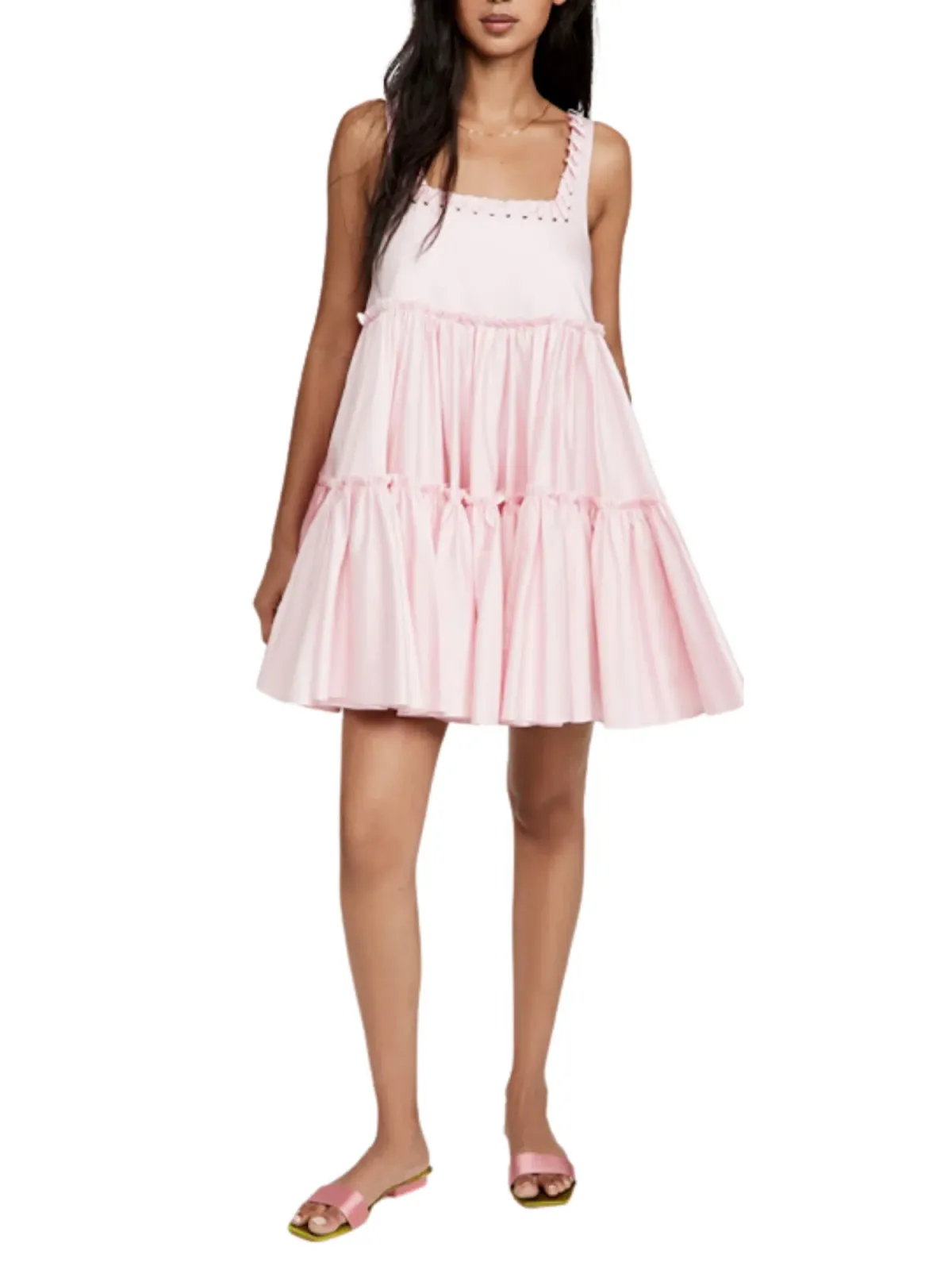 Aje Hushed Mini Dress Pink Size AU 12 for rent on The Volte - main image