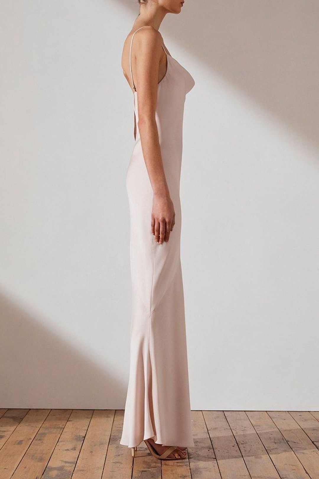 Shona Joy Luxe 'Porcelain' Bias Cowl Slip Dress Blush Size 8 for rent on The Volte - main image