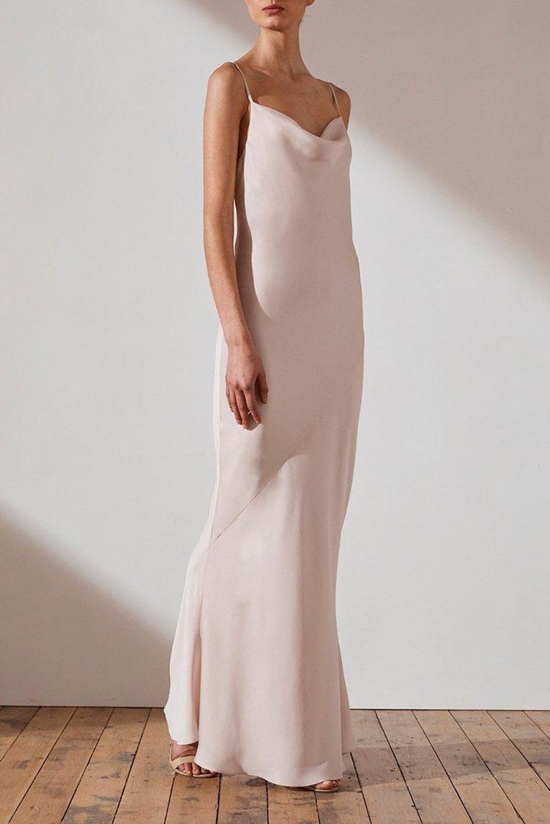 Shona Joy Luxe 'Porcelain' Bias Cowl Slip Dress Blush Size 8 for rent on The Volte - main image