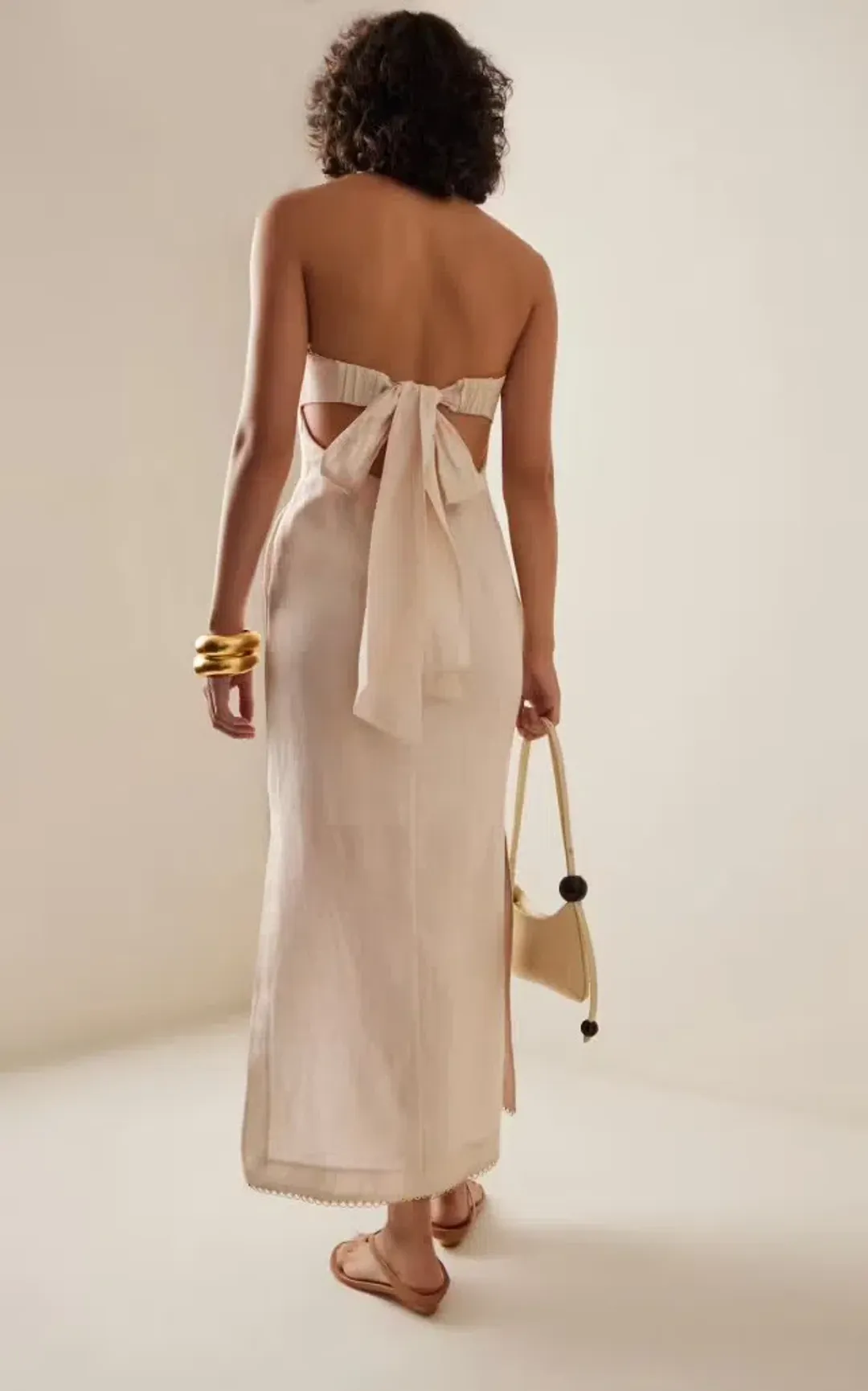 Zimmerman Lexi Column Dress Cream Floral Size 0 / AU 8  for rent on The Volte - main image