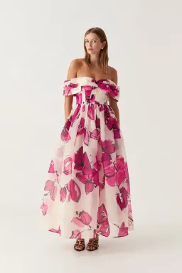 Aje Cordelia Corseted Maxi Dress Falling Florals Size AU 8 for rent on The Volte - image 2