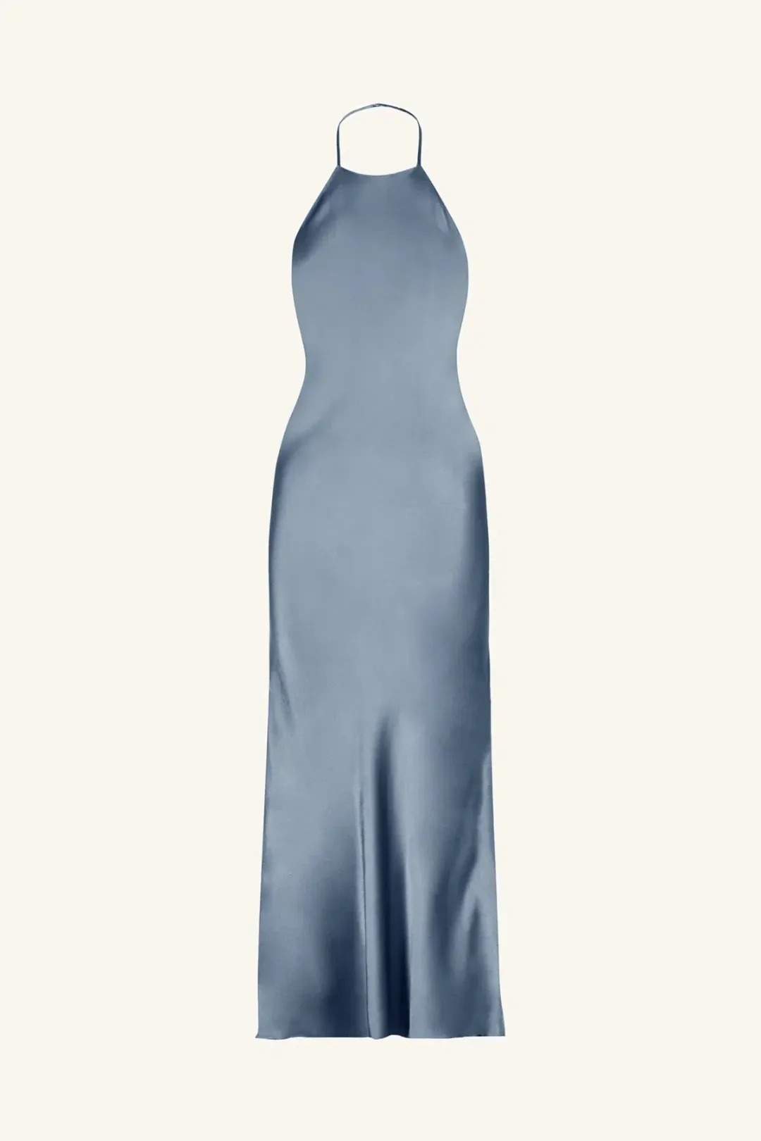 Shona Joy La Lune Low Back Halter Neck Midi Dress Blue Smoke Size AU 14 for rent on The Volte - main image
