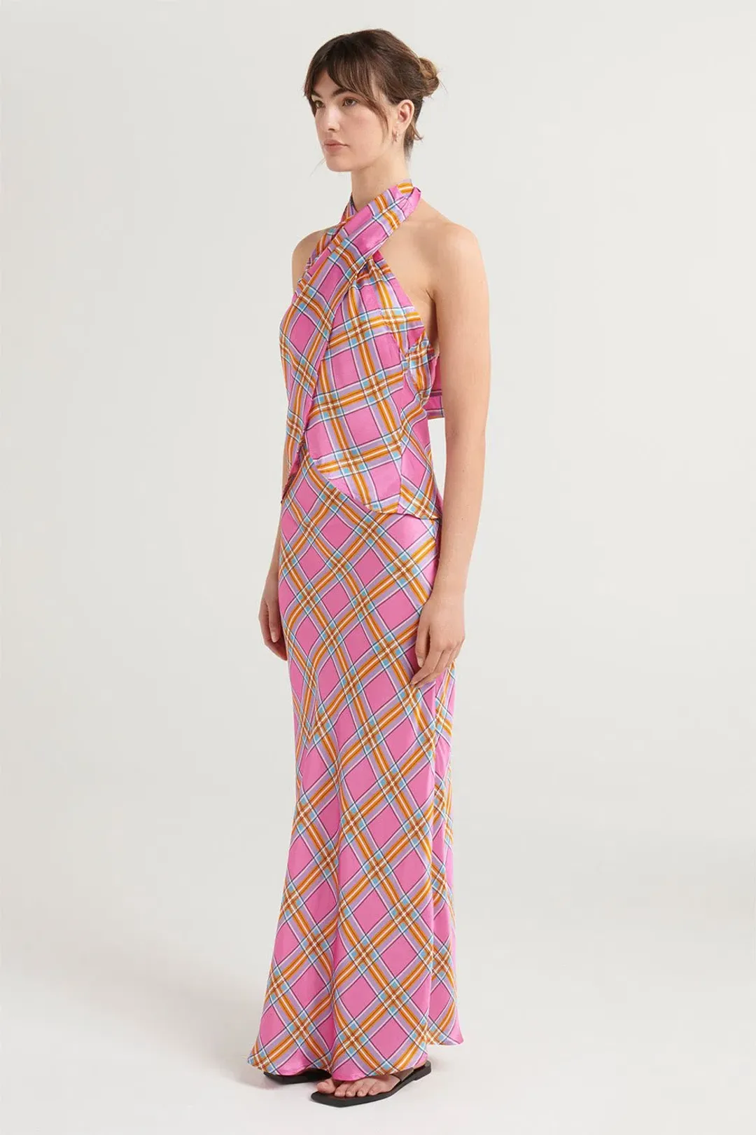 Steele Marcela Top and Cassidy Skirt Set Pink Check Size 10 for rent on The Volte - main image