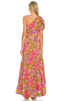 SWF Frida One Shoulder Puff Sleeve Maxi Dress Floral Size L / AU 14 for rent on The Volte - image 3