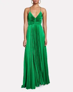 A.L.C. Aries Pleated Cut Out Dress in Green Size AU 6-8 for rent on The Volte - image 1