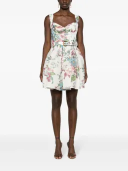 Zimmermann Matchmaker Mini Dress Ivory Barkcloth Floral Size 0 / AU 8 for rent on The Volte - image 1