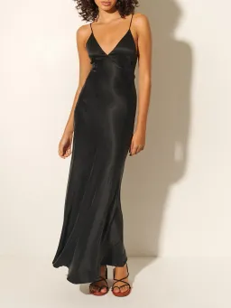 Kivari Bianca Open Back Slip Dress Black Size AU 10  for rent on The Volte - image 3