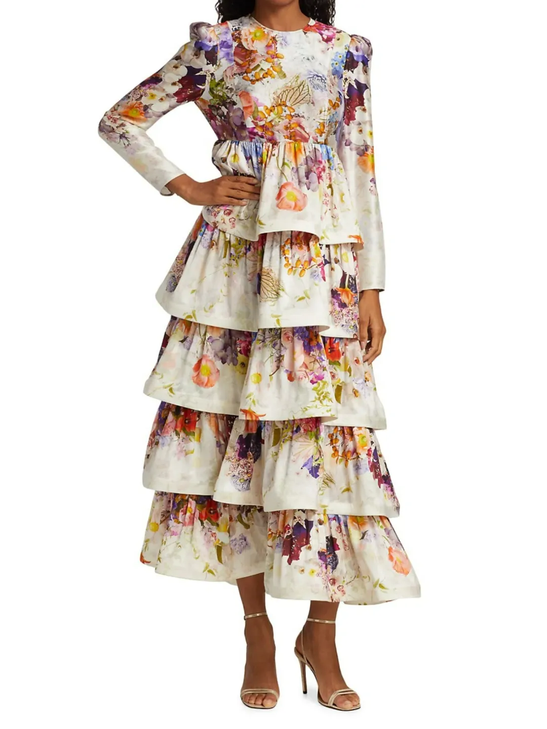 Zimmermann The Prima Tiered Gown in Floral Print Size 3 / AU 14 for rent on The Volte - main image