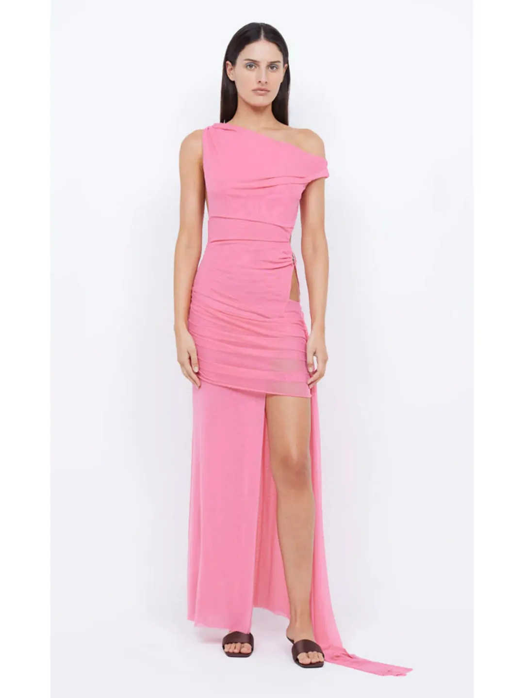Bec & Bridge Kailani Asym Dress Grapefruit Pink Size AU 6 for rent on The Volte - main image