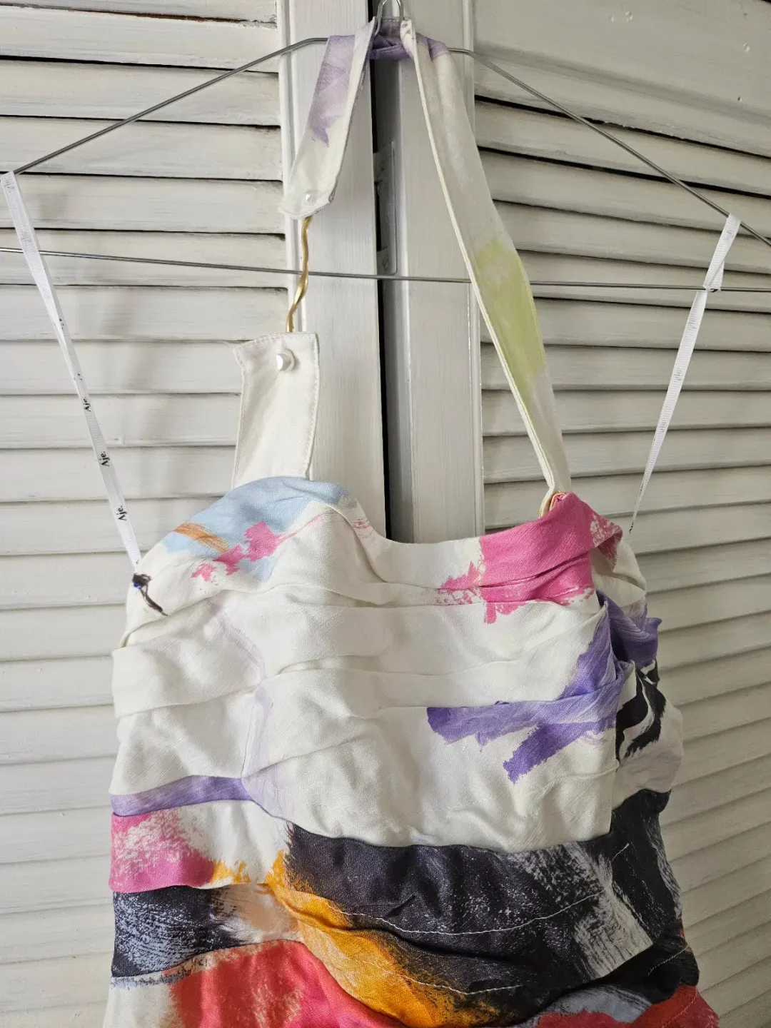 AJE HALTER NECK ABSTRACT SUNSET MIDI DRESS SIZE 8 for rent on The Volte - main image