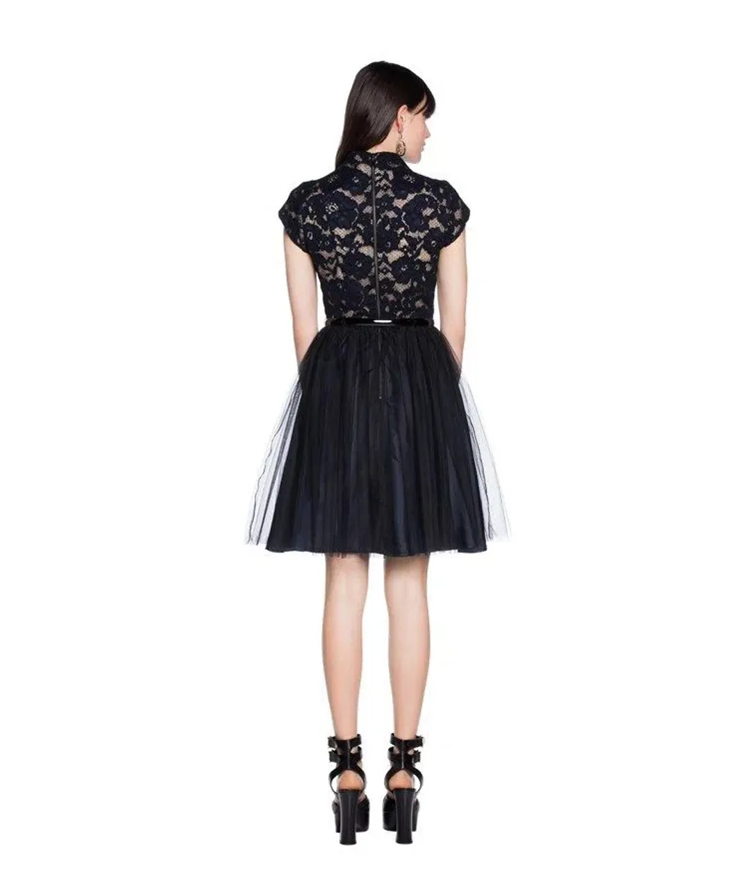 Cue Floral and Tulle Dress Black Size 14 for rent on The Volte - main image