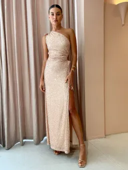 Sonya Nour Gold Sequins Dress Gold Size 8 for rent on The Volte - image 1