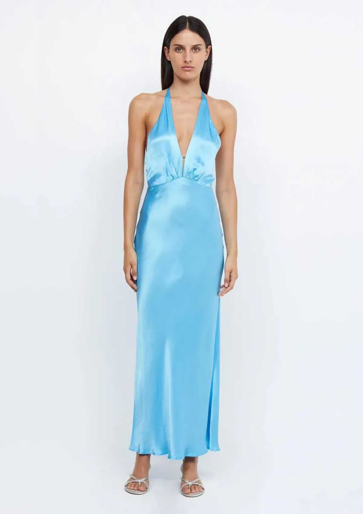 Bec & Bridge Indi Halter Maxi Dress Topaz Blue Size 10 for rent on The Volte - main image