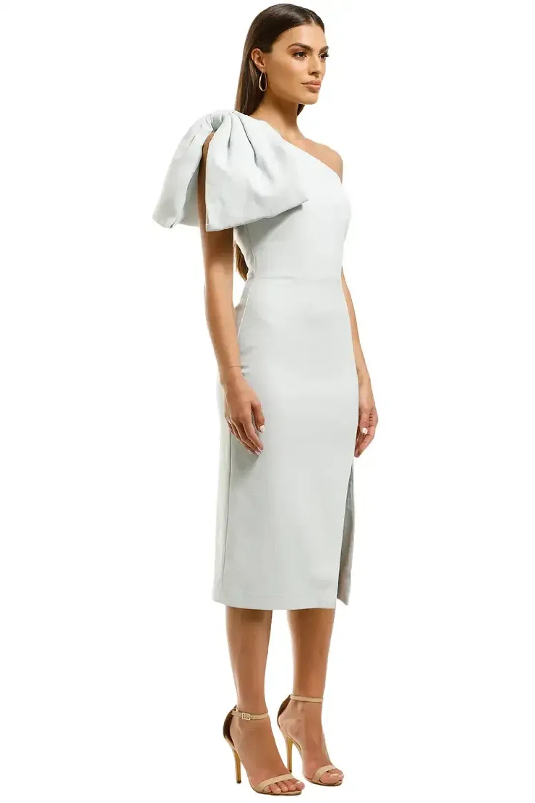 Rebecca Vallance Hamptons Midi Bow Dress in Blue Size 8 for rent on The Volte - main image