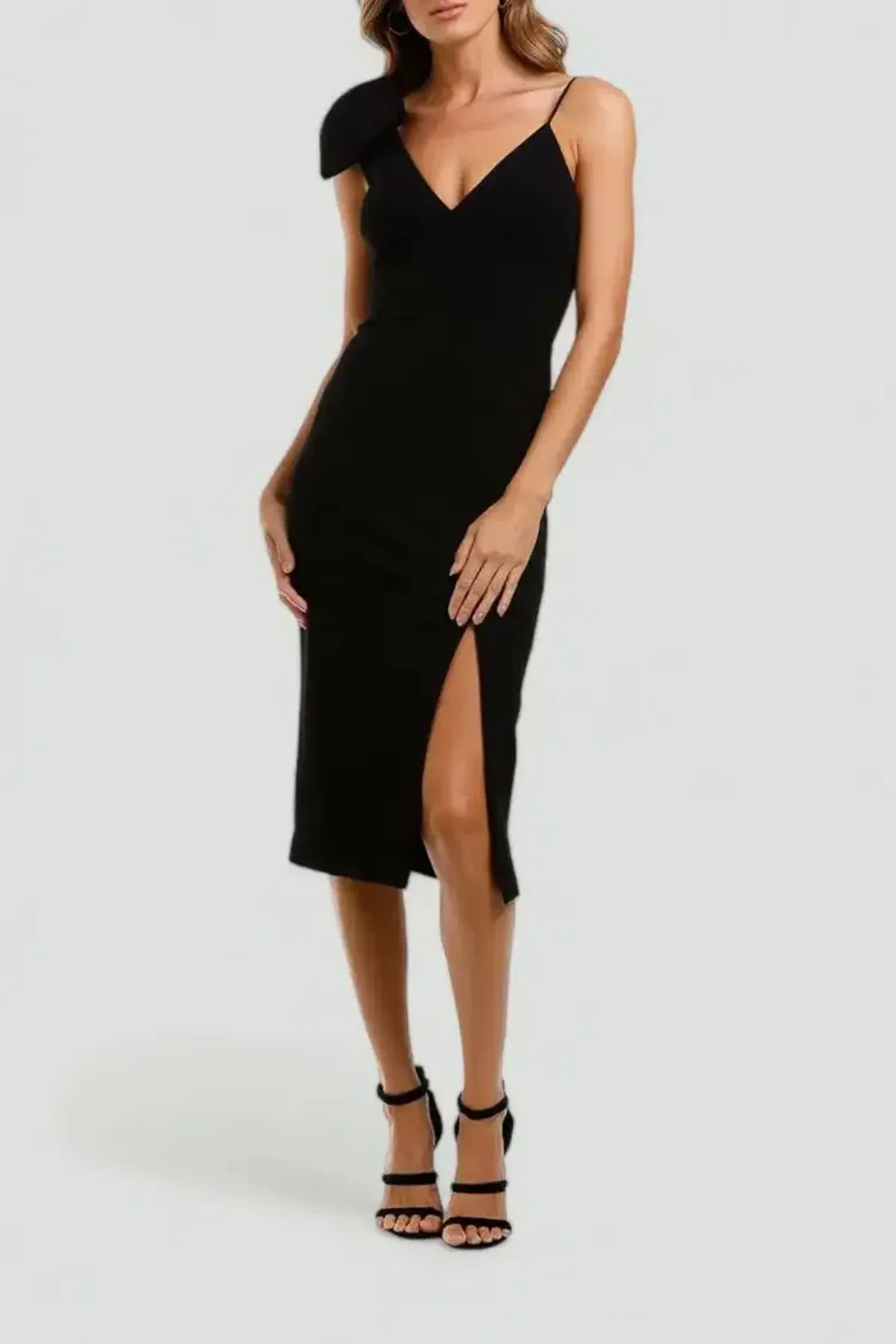 Rebecca Vallance Love Bow Dress in Black Size 14 for rent on The Volte - main image