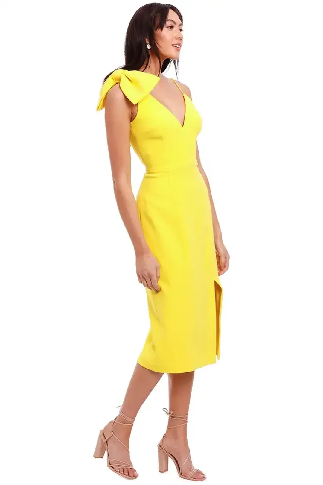 Rebecca Vallance Love Bow Dress in Yellow Size 8 for rent on The Volte - main image