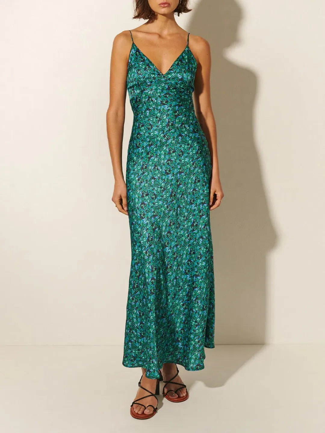 Kivari Acacia Slip Dress Green Ditsy Size 10 for rent on The Volte - main image