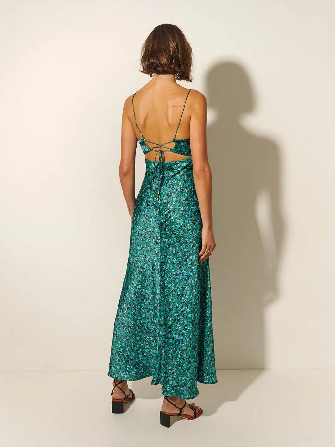 Kivari Acacia Slip Dress Green Ditsy Size 10 for rent on The Volte - main image