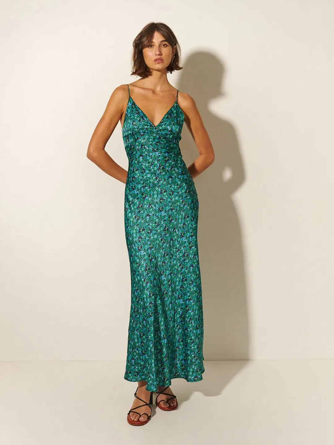 Kivari Acacia Slip Dress Green Ditsy Size 10 for rent on The Volte - main image