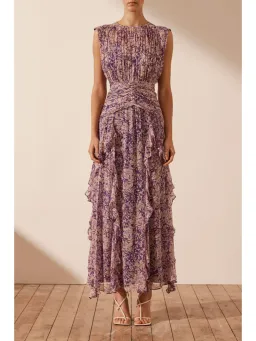 Shona Joy Aurier Round Neck Sleeveless Maxi Dress Purple Size AU 8 for rent on The Volte - image 1
