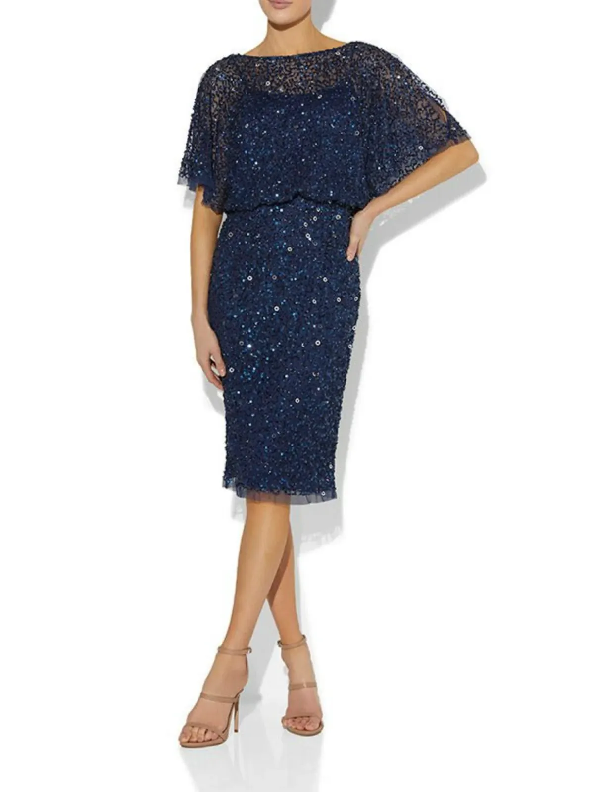 Montique Alinda Hand Beaded Dress Navy Size AU 10  for rent on The Volte - main image