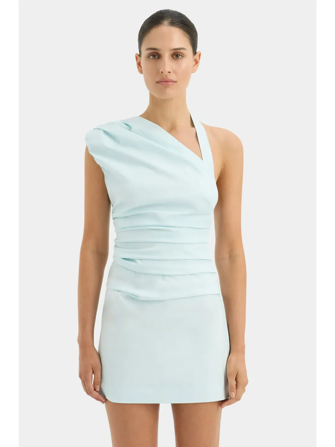 Sir the Label Azul Gathered Mini Dress in Ice Blue Size 0 / AU 6 for rent on The Volte - main image