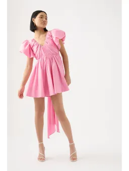 Aje Greta Bow Back Mini Dress Ballet Pink Size AU 10  for rent on The Volte - image 1