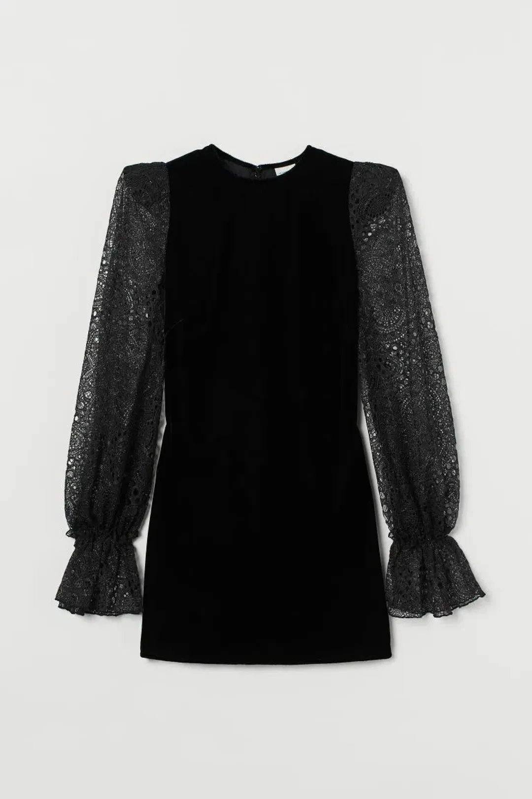 The Vampire's Wife x H&M Velvet Lace Sleeve  Dress Black Size 10  for rent on The Volte - main image