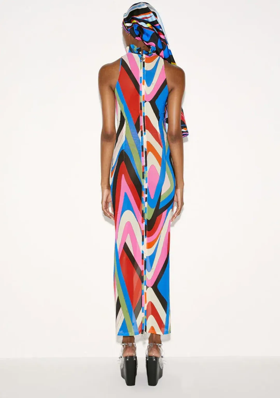 Emilio Pucci Printed Maxi Dress Multi Size S/Au 8 for rent on The Volte - main image