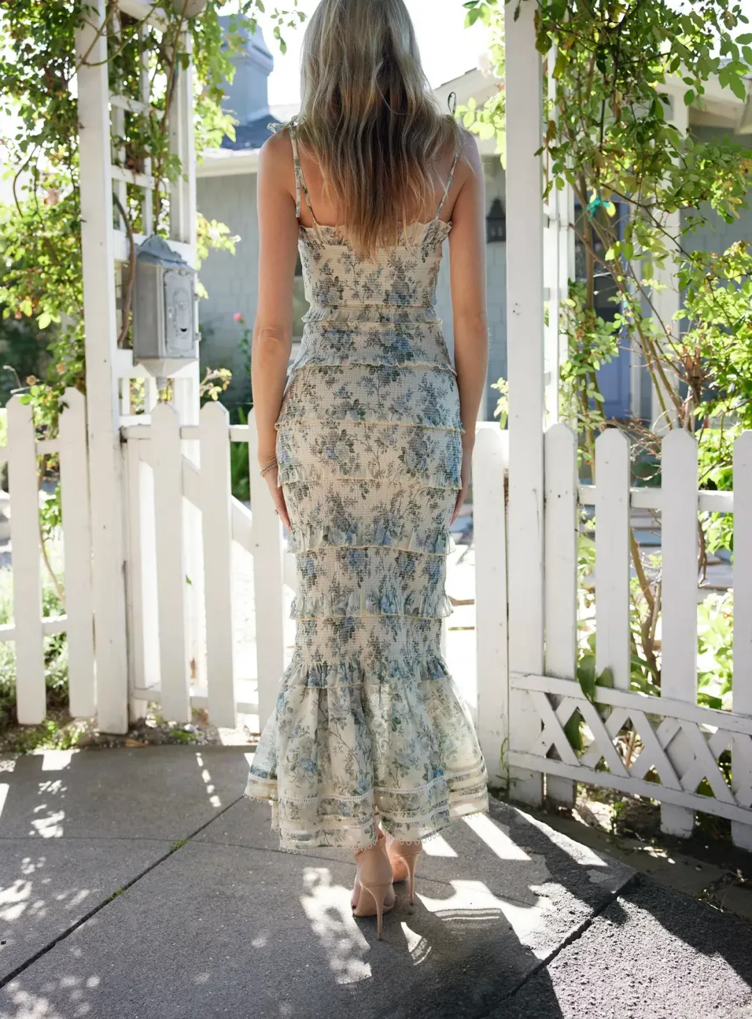 V. Chapman - The Geranium Dress in Blue Bouquet - Size 6 for rent on The Volte - main image