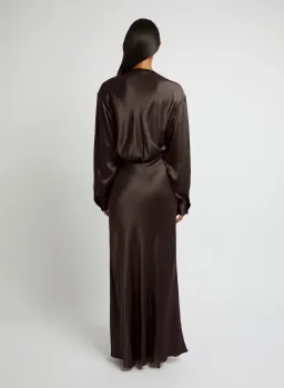 Christopher Esber Triquetra Front Tie Shirt Dress in Cocoa Size AU 8 for rent on The Volte - image 4