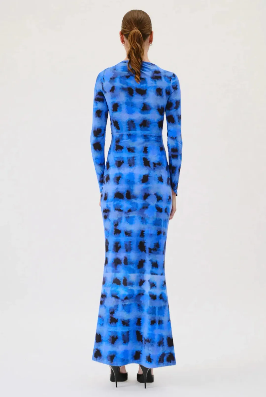 Suboo Shibori Long Sleeve Ruched Maxi Dress Blue Size S / AU 8 for rent on The Volte - main image