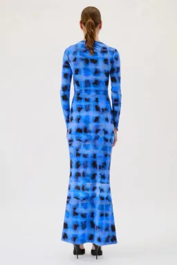 Suboo Shibori Long Sleeve Ruched Maxi Dress Blue Size S / AU 8 for rent on The Volte - image 2