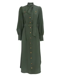 Zimmermann Silk Tie Midi Dress Green Size 8 for rent on The Volte - image 4