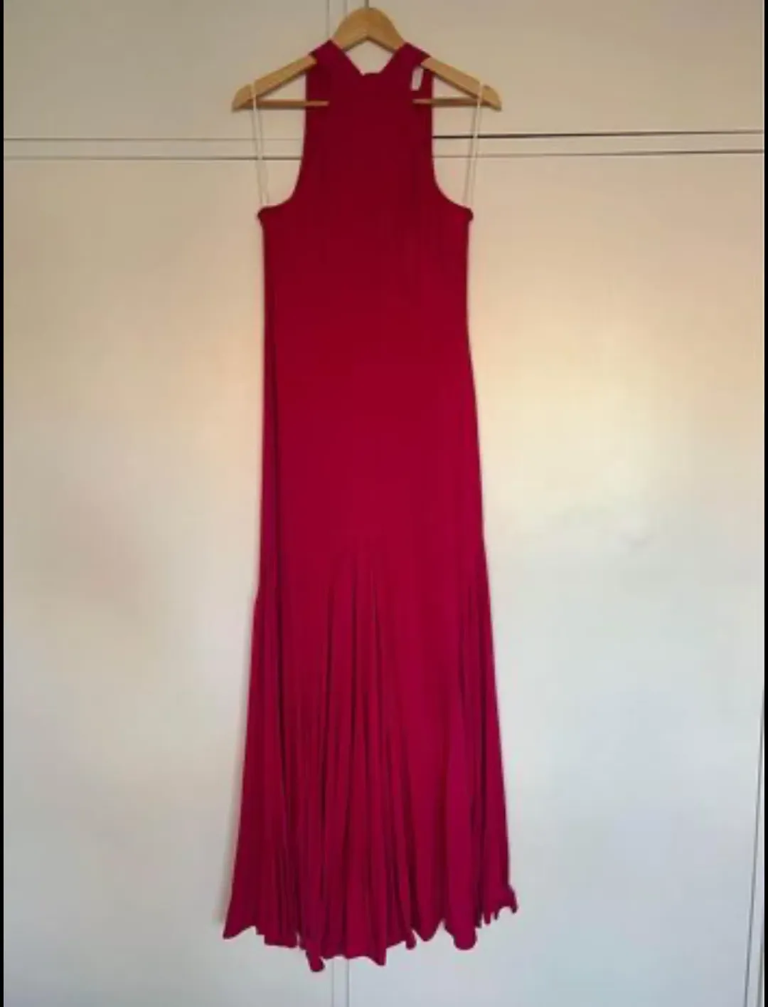 Sass & Bide Halter Neck Sleeveless Long Dress Fuchsia Size 8 for rent on The Volte - main image