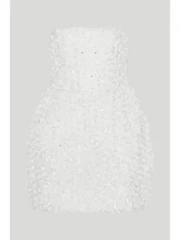 Rotate Birger Christensen 3D Flower Mini Dress White Size AU 8 for rent on The Volte - image 4