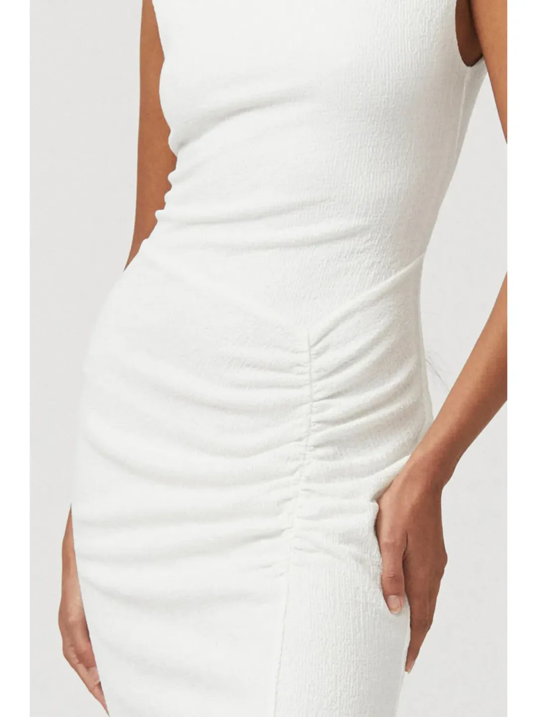 Suboo Jacqui Rouched Front Midi Dress White Size AU 6 for rent on The Volte - main image