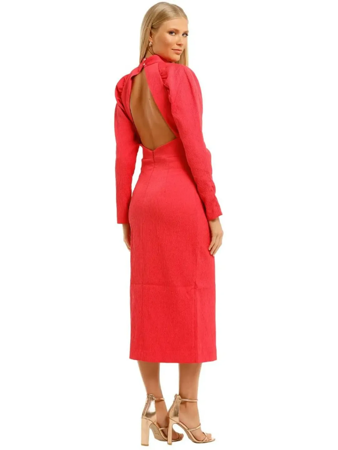 Rebecca Vallance Martini LS Midi Dress in Pink Size AU 14 for rent on The Volte - main image