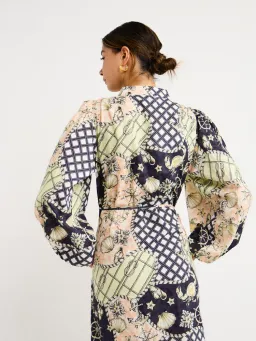 By Nicola Sail Maxi Billow Sleeve Dress in Geo/Nautical Size AU 8 for rent on The Volte - image 6